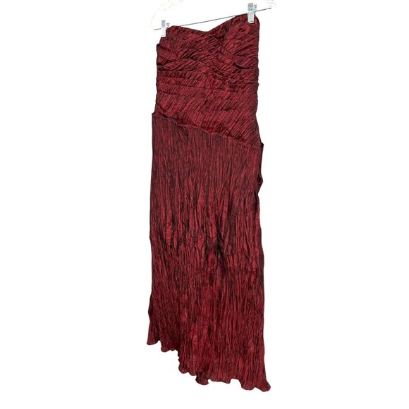 Phoebe Couture NWT Strapless Textured Burgundy Gown Shawl Whimsigoth SZ 12 - Picture 3 of 11